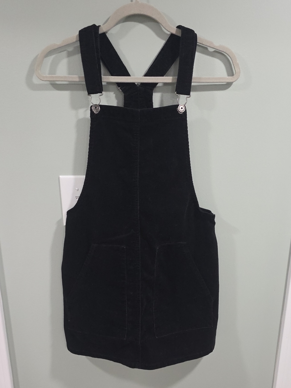 Vanilla Star Black Corduroy Pinafore Overall Dress